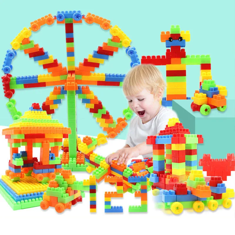 Kids Building Blocks Assembling Toys Assembles Particles Colorful Brick Toys - £29.10 GBP