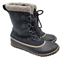 Sorel Caribou Slim Womens Snow Boots Sz 8 Black Insulated Waterproof NL2649-010 - £22.51 GBP