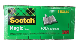 Scotch Magic Tape Refill 6 Rolls (3/4&quot; x 800&quot; Per Roll) Matte Photo Safe - $17.81