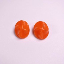 Orange Bakelite Clip On Earrings Germany Vintage - £19.10 GBP