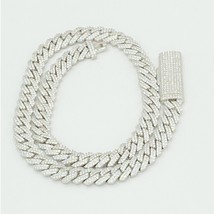 Herren Echt Moissanite Cuban Link Kette Tennis Halskette 10Mm Silber 18, 20 Zoll - $843.01+