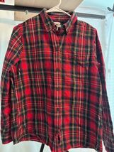 LL Bean - Women’s  Scotch Plaid Flannel Shirt - Relaxed Fit - Red / Mult... - $11.88