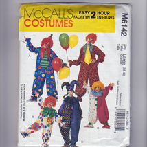 Pattern Costume Halloween McCalls 6142 Adult Size Large 38-40 Clowns Jester - £6.29 GBP