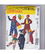 Pattern Costume Halloween McCalls 6142 Adult Size Large 38-40 Clowns Jester - £6.24 GBP