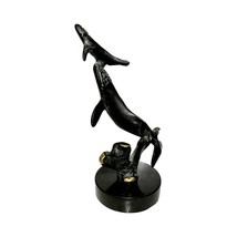 SPI Gallery Humpback Whale &amp; Baby Brass Sculpture 7&quot; w/ Marble Base Handmade - £12.90 GBP