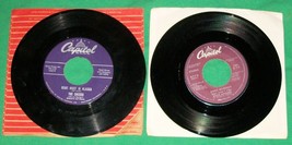 Vtg 45s Record Cheers Black Denim Trousers Motorcycle Boots Alaska + Anne Murray - £13.75 GBP