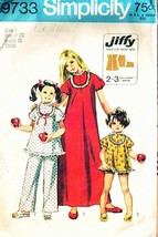 Vintage 1971 Child's Pajamas & Nightgown Pattern 9733-s Size 4 - £7.99 GBP