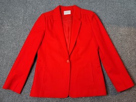Vintage Miss Pendleton Women&#39;s 6 Red 100% Virgin Wool Blazer Suit Jacket USA - £25.52 GBP