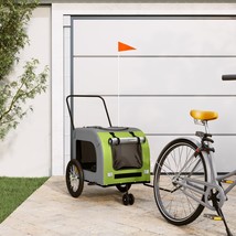 Pet Bike Trailer Green and Grey Oxford Fabric and Iron - £69.09 GBP