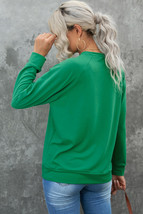 Green St Patricks LUCKY Chenille Embroidered Graphic Sweatshirt - $20.13