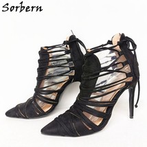 Mature Women Pump Pointed Toe High Heel Ol Shoes Runway Shoes For Women Black Po - £149.00 GBP