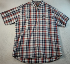 RedHead Shirt Mens Size Large Multi Plaid 100% Cotton Pockets Collar Button Down - £11.06 GBP