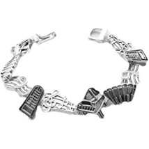 Icon Collection Silver - Plated Piano Music Bracelet - £7.87 GBP