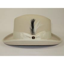 Men Bruno Capelo Dress Formal Hat Australian Wool Homburg Godfather GF110 Bone image 4