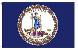 AES 5&#39;x8&#39; State of Virginia Flag 5x8 Foot Flag Banner Large - £31.88 GBP