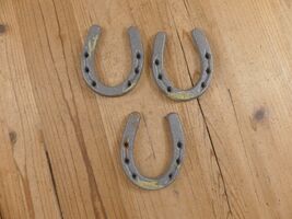 3 PCS CAST IRON SMALL HORSESHOE 3 1/2&quot; x 2 3/4&quot; Horse Nick Nack **SEE PI... - $52.20 CAD