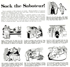 WWII Sock The Saboteur Cartoons Uncle Sam Poster - $16.02