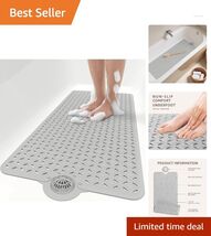 Non-Slip Bathtub Mat 39"x17" - TPR Material with Hair Catcher &amp; Big Drai... - $34.60
