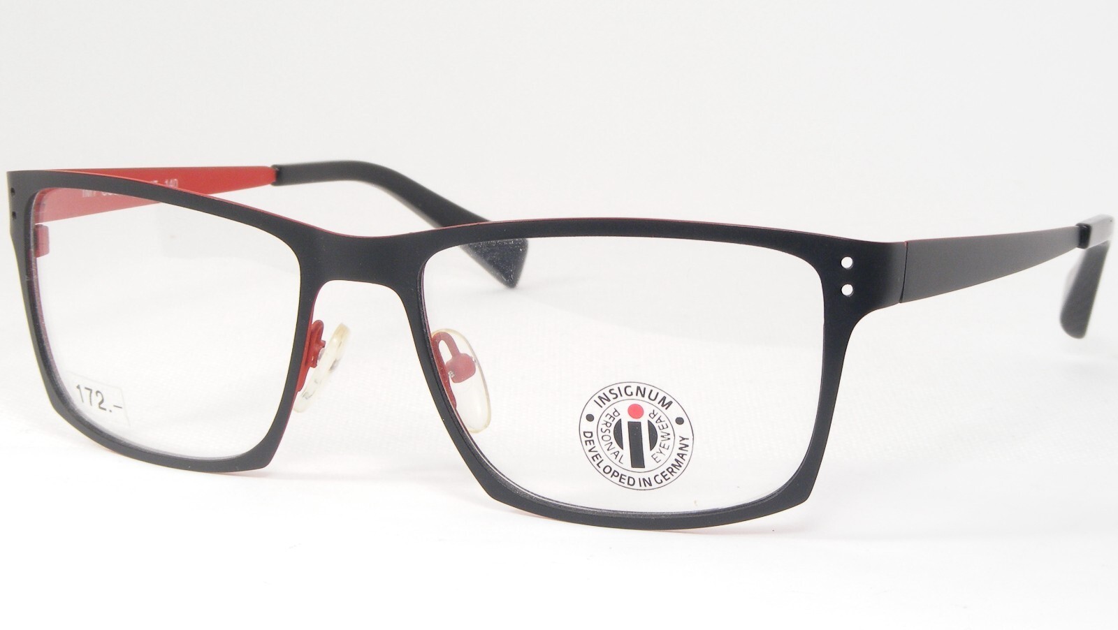INSIGNUM iM7 01 Noir Mat/Rouge Unique Rare Lunettes Monture 57-17-140mm - $98.17