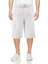 Men&#39;s Tactical Utility Slim Fit White Cargo Shorts With Belt w/ Defect 34 - £15.50 GBP