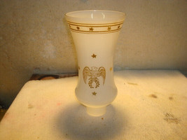Czech Art Glass white w gold eagle Tower Lamp Shade - £21.08 GBP