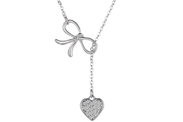 Swarovski Crystal Heart Necklace In Sterling Silver Overlay 24 Inch New - £28.63 GBP