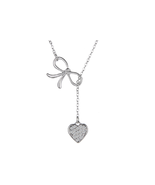 Swarovski Crystal Heart Necklace In Sterling Silver Overlay 24 Inch New - £27.99 GBP