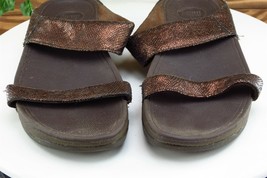 FitFlop Sz 8 M Brown Slide Synthetic Women Sandals - £15.55 GBP