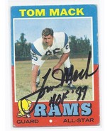 Tom Mack Autographed Signed Football Card 1971 Topps Rams HOF - $15.00