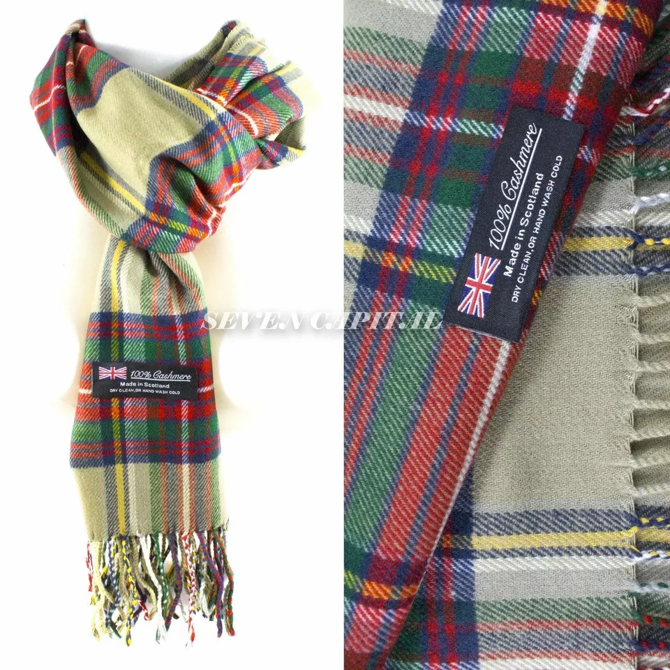 Men&#39;s &amp; Women&#39;s 100% Cashmere Winter Scarf: Scotland-Made Plaid Design (34) - $18.00