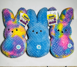 PEEPS Plush 10” Light Up Set Of Three Blue, Tie-Dye Easter ￼2023 Color Changing - £56.89 GBP