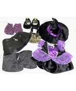 Build A Bear &amp; Bear Works Lot Outfits Witch Set Leather Skirt Shoes - £16.90 GBP