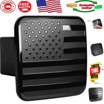 Easy-Install Black Metal Hitch Cover - Fits 2&quot; Receivers, Stylish Flag D... - $34.53 CAD