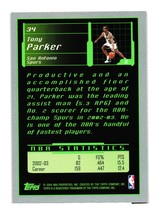 2003-04 Topps Rookie Matrix #34 Tony Parker San Antonio Spurs - £1.57 GBP