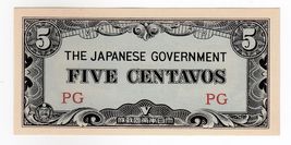 The Japanese Government, 5 Cents, 1942,  - WWII, Philippines Occupied, UNC - $13.94