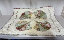2 JCPenney Home Collection Standard Pillow. VTG Embroidered quilted 100%... - $27.87 CAD