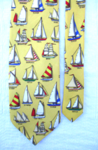 Eric Holch for Allyn Neckwear &quot;Name That Boat&quot; Handmade Silk Twill Men&#39;s Tie 58&quot; - £14.94 GBP