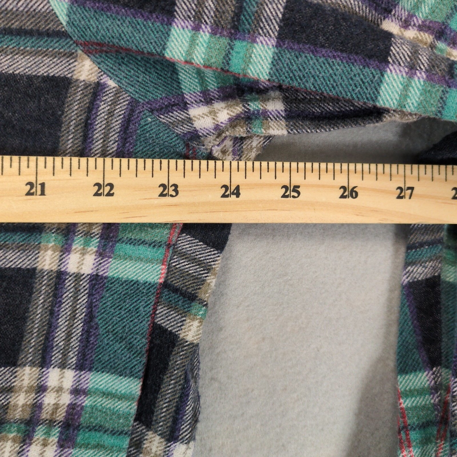 Vtg GFC Trading Co Plaid Flannel Pearl Snap Shirt Men's XL Navy Green Gorpcore Item image 4