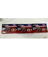 TDK D90- 90 Minute NEW Blank Audio Cassette Tapes new sealed lot of 3 - $11.02 CAD