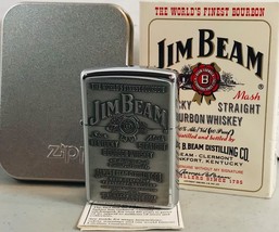 Zippo Jim Beam Label Emblem Pewter Original Box - Manufactured XIII - £28.70 GBP
