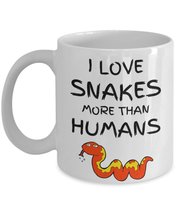 Funny Snake Coffee Mug, Snake Lover Gift - I Love Snakes More Than Humans - Cute - £13.50 GBP+