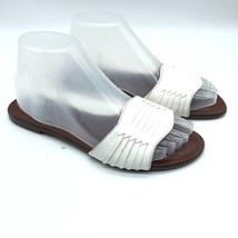 Veronica Beard Womens Faven Hurache Slide Sandals Leather White 37.5 US 7.5 - £50.03 GBP