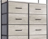 The Lyncohome 8 Drawers Dresser With Shelves, Fabric Drawers With Wood V... - $142.94