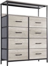 The Lyncohome 8 Drawers Dresser With Shelves, Fabric Drawers With Wood Veneer, - £101.95 GBP