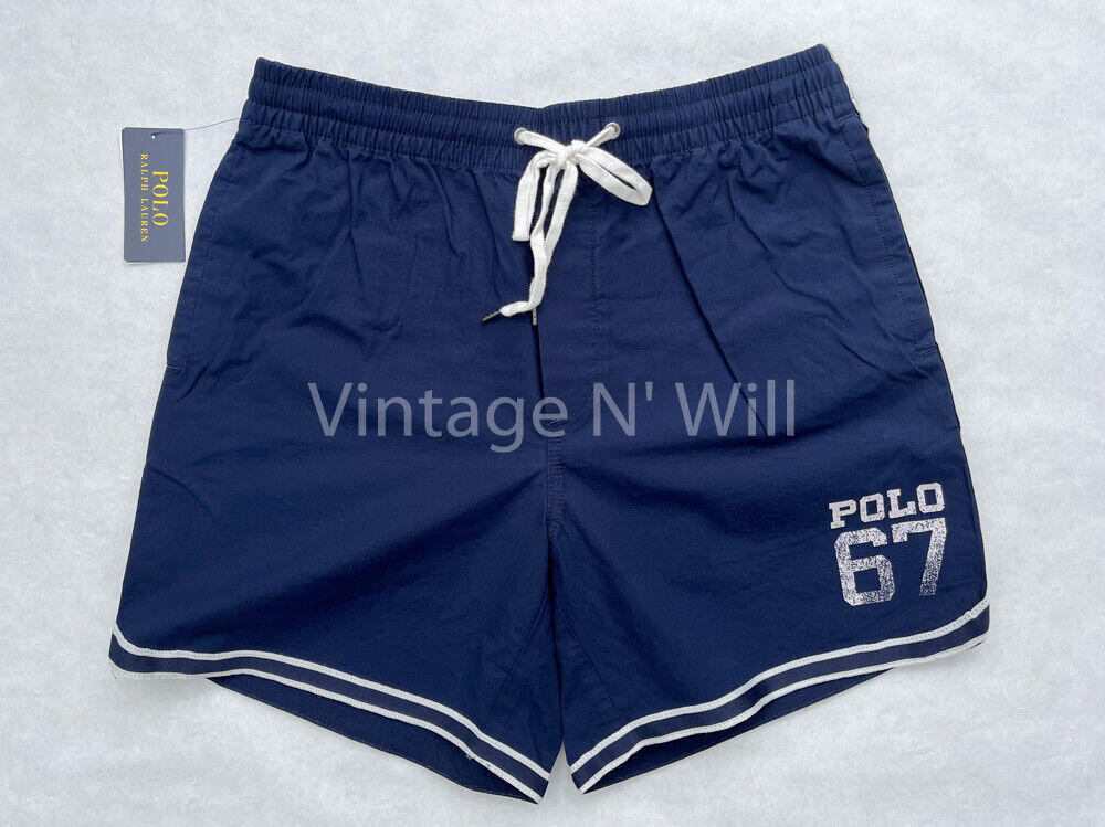 Polo Ralph Lauren Mens L Navy Blue/ White Varsity Stripe Logo Adjustable... - $52.25