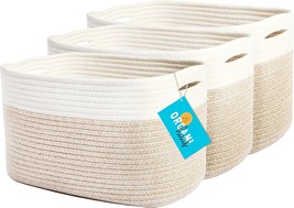 Toy Storage Bins 3-Pack | Cotton Rope Basket for Storage - £40.30 GBP
