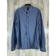 J Crew Mercantile Flex Mens Slim Shirt Size Large Blue Chambray Denim Bu... - $19.77