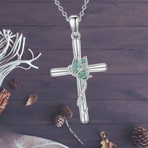 Butterfly Cross Necklace Jesus Necklace For Women Sterling Silver - $98.31