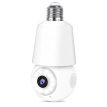 Wifi Light Bulb Cameras For Home Security 2K 360 Ptz Motion Sound Detection Trac - £32.12 GBP
