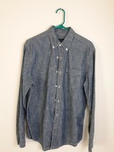 American Eagle Outfitters Classic Fit Long Sleeve Button Up Blue Shirt M... - $284.32 MXN